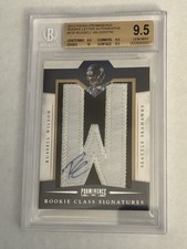 Russell Wilson 2012 Panini Prominence Rookie Class Letter W Auto /150 Patch Card. rookie card picture