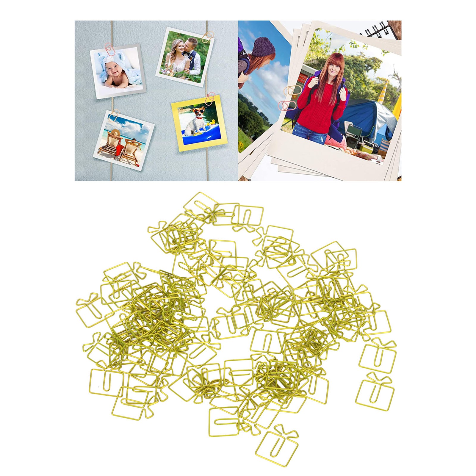 100pcs Paper Clips Christmas Gift Box Shape Increased Skid Resistance Rust Preve