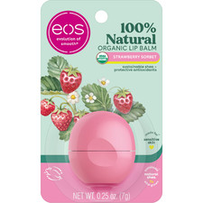 eos 100% Natural Organic Lip Balm - Strawberry Sorbet, All-Day Moisture
