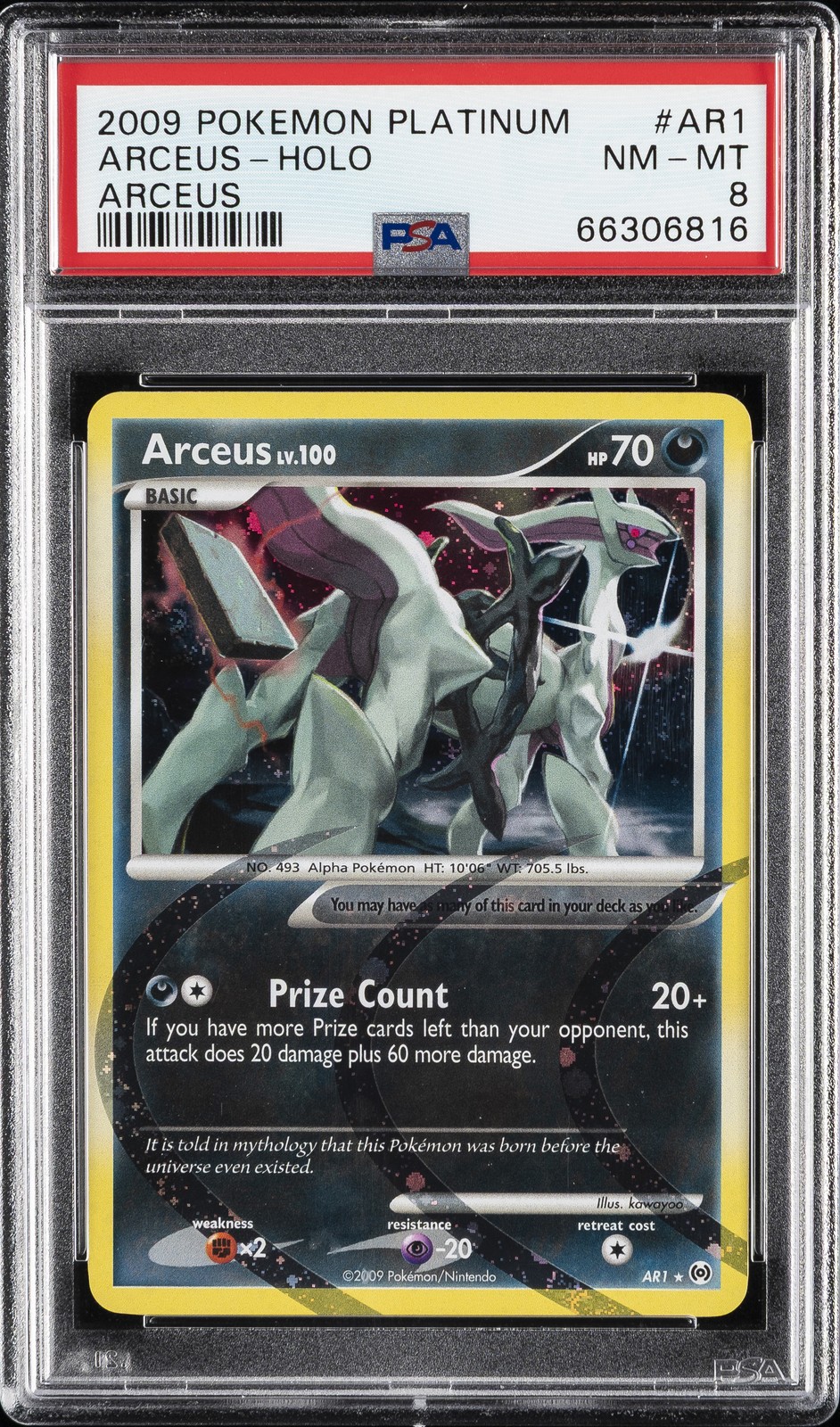 2009 POKEMON PLATINUM ARCEUS #AR1 ARCEUS-HOLO PSA 8
