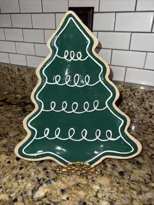 Fitz and Floyd Santa's Kitchen Christmas Tree Ceramic Plate New Old Stock Unused