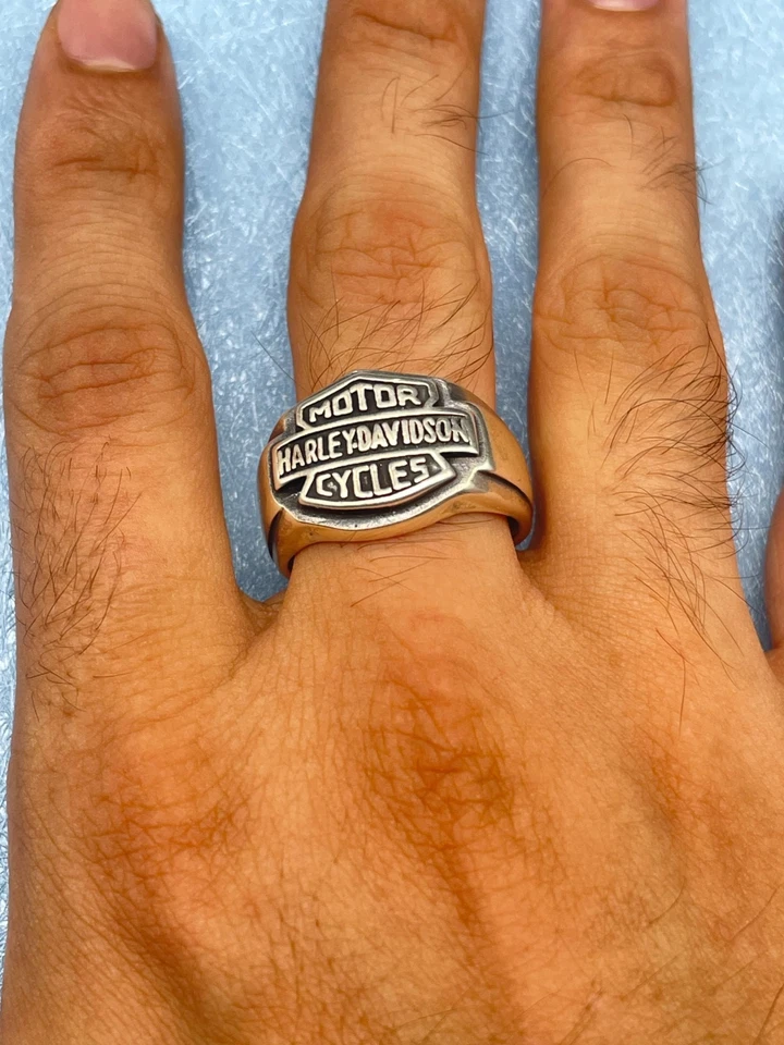Harley Davidson 925 Sterling Silver Handmade Solid Ring, Sport Style Gift Men's - Image 2 of 4