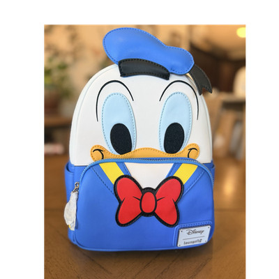 Loungefly Disney Donald Duck Mini Backpack Blue White Applique Zip Adjustable