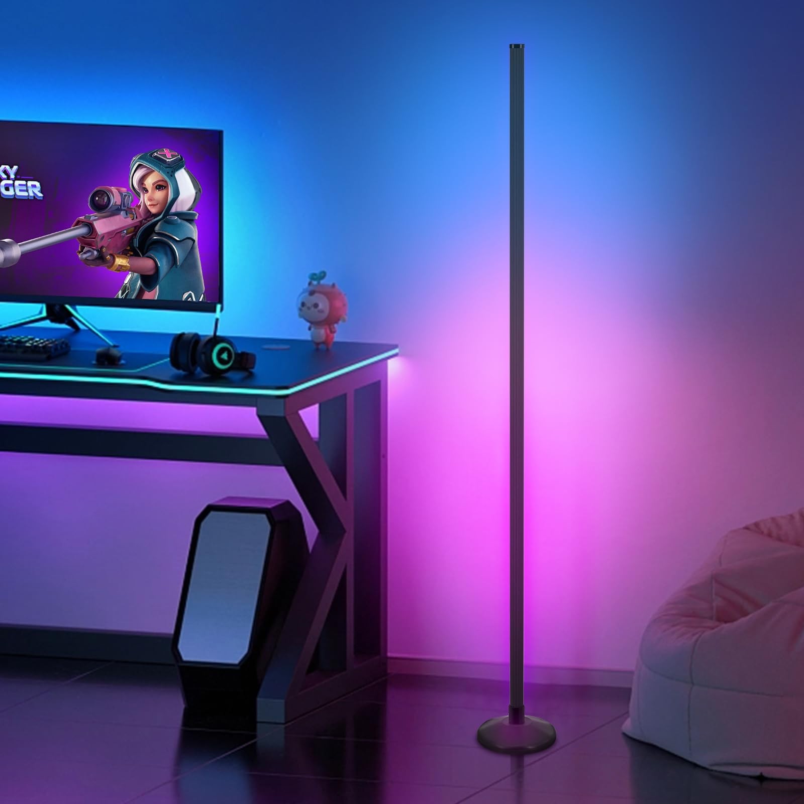 Lampada Angolare LED RGB per Cromoterapia - Piantana Atmosfera Relax