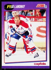 Rod Langway, 1991-92 Score American, #228, Washington Capitals,