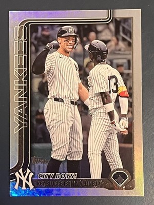 2025 Topps Update #US85 Aaron Judge / Jazz Chisholm Jr. Rainbow Foil