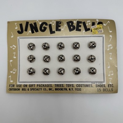 Vintage  Jingle Bells  Pack   15 Metal Bells on Card, Criterion Bell Co., USA
