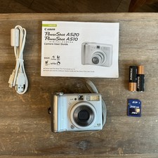 Canon PowerShot A520 Compact Digital Camera 4.0MP SD Card USB Manual EUC READ