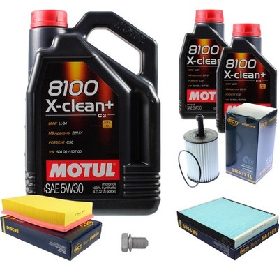 SCT Inspektionspaket 7 L Motul 8100 X-clean+ 5W-30 für VW Multivan V 7HM 7HN