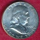 1955 FRANKLIN SILVER HALF DOLLAR **CHOICE BRILLIANT UNCIRCULATED** FREE SHIP!!