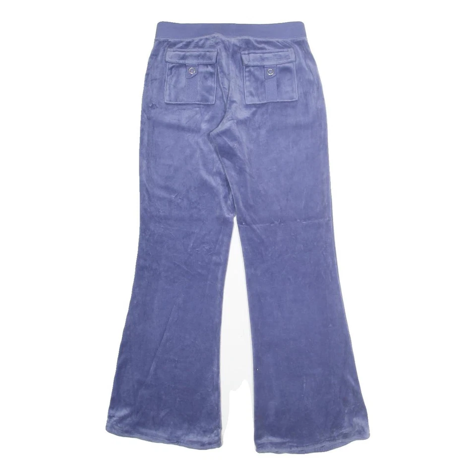 Joggers para mujer JUICY COUTURE azules ajustados pierna ancha S W28 L30 logotipo de terciopelo Foto 3 de 4