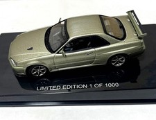 AUTOart Nissan Skyline GT R R34 V Spec II Nur 1/43 Diecast Car Jade Limited