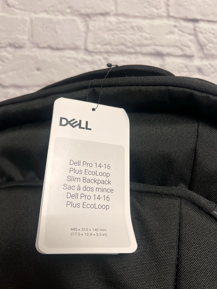 *NUEVO CON ETIQUETAS* Mochila delgada Dell Pro 14-16 Plus EcoLoop con bolsillo para computadora portátil. Foto 2 de 4