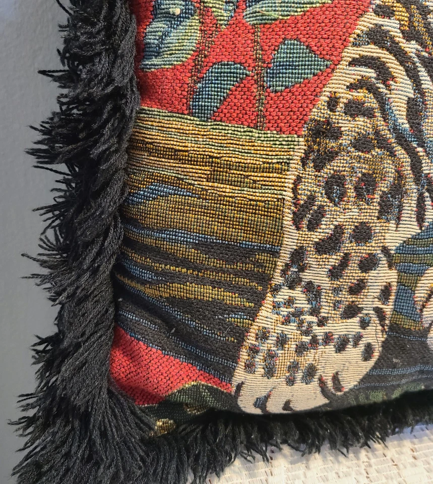 Ashford Court Tapestry Decorative Throw Pillow Animal Print Cheetah Leopard - Image 4 of 4