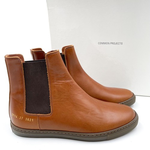Botas Chelsea Mujer de Common Projects Cuero Marrón Parte Superior Alta Sin Cordones Talla 37/7 - Imagen 1 de 11