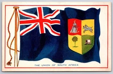 Patriotic~Union of South Africa Flag~Praetoria Capitol~Milton Topical PC~c1910