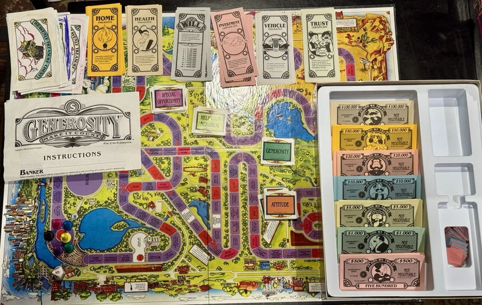 1985 Vintage "Generosity Make It Count!" Christian Values Board Game Complete - Image 3 of 4