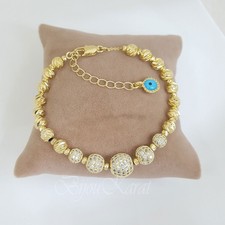 Dorika Nazar Armband 18K vergoldet Zirkonia Goldstil Altin Kaplama Bileklik