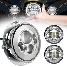 7 Zoll LED Scheinwerfer+4,5" Nebelscheinwerfer für Harley Ultra Classic Softail