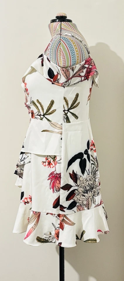 Mini Vestido City Chic Talla Grande M 18 Blanco Rojo Floral Fiesta Noche Foto 3 de 4