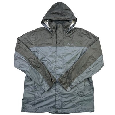 Marmot Precip Eco Jacket Men's Size Large Blue Gray Lightweight Waterproof Zip