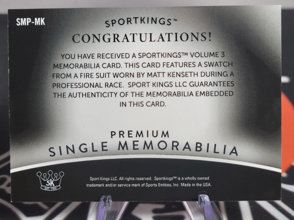 Matt Kenseth 2022 Sportingkings Volume 3 Legends Memorabilia SMP-MK - Image 2 of 2