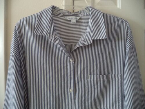 OldNavy Dk Chambray Blue Stripe Classic Relax Buttondwn Shirt 4XL 5X 28 30 32 4X - Picture 4 of 9