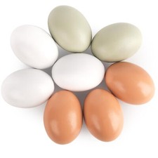 8Pcs Wooden Faux Fake Eggs, Children Play Kitchen Game Food Toy