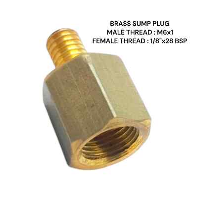 M6x1 Stecker auf 1/8''BSP Buchse Messing Sumpf Adapter Öltemperaturanzeige Sensor