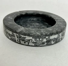 Vintage Ashtray 6inch diameter Chariot Horse Drawn Carriage Black Grey