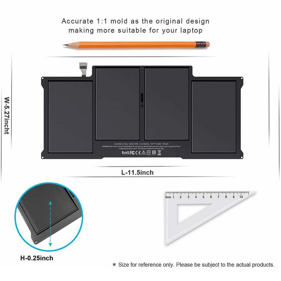 Battery For Macbook Air 13" A1369 2011 A1466 2012, 2013-2017 A1405 A1496 - image 4 of 4