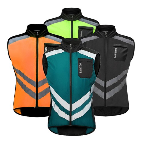 WOSAWE Herren Radweste MTB Straßenrad Reflektierende Jacke Fahrrad Sport Gilet - Picture 19 of 24