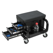 Rolling Creeper Garage/Shop Seat w/ 3 Built-in Drawers Rolling Tool Box Storage