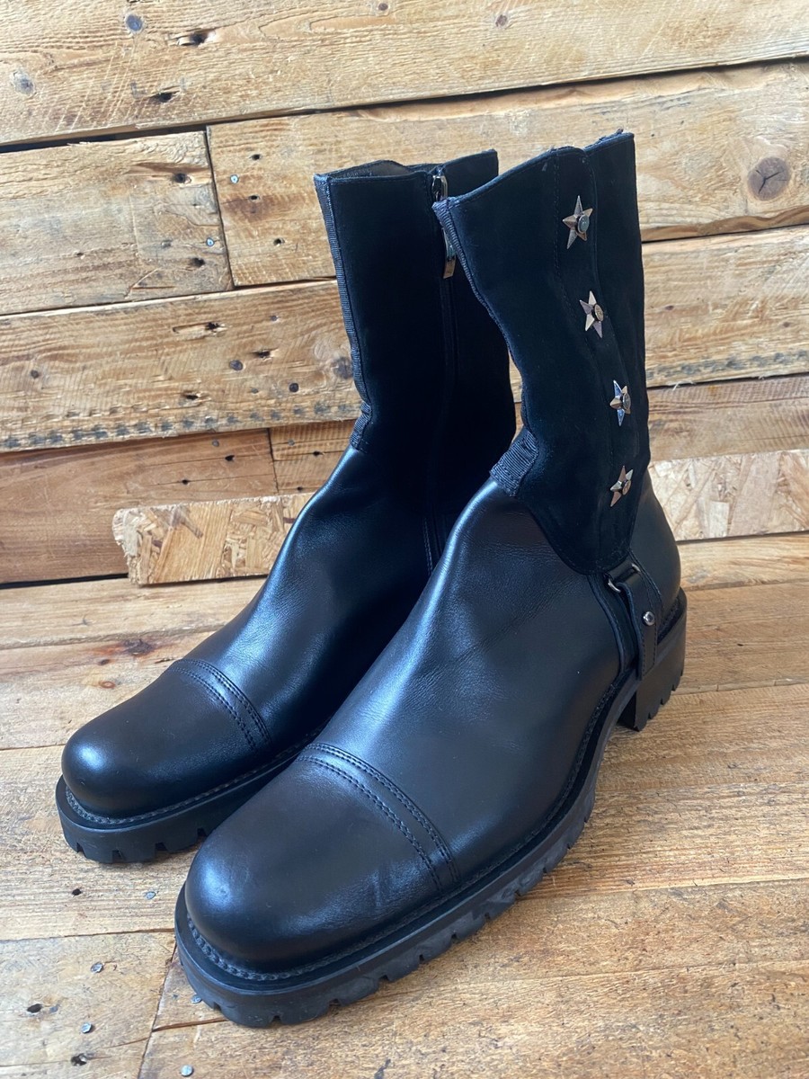 Cesare paciotti black leather , combat boots UK 8.5 US 9.5 | eBay