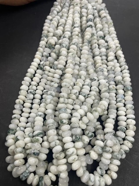 Cuentas de rondelle lisas de ágata de árbol AAA cuentas de rondelle lisas de ágata de árbol 16"8-9 mm Foto 4 de 4