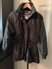 Vtg Head Womens Quilted Puffer Ski Jacket Coat Zip-up Black Size 6