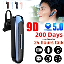 Bluetooth 5.0 Earpiece Driving Trucker Wireless Headset Earbuds Noise Cancelling
