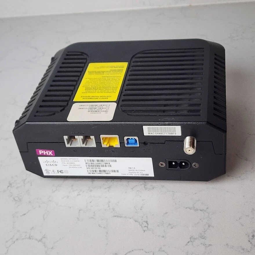 Cisco DPQ3212 Cable Modem w Embedded Digital Voice Adapter-Power Cord - Image 4 of 4