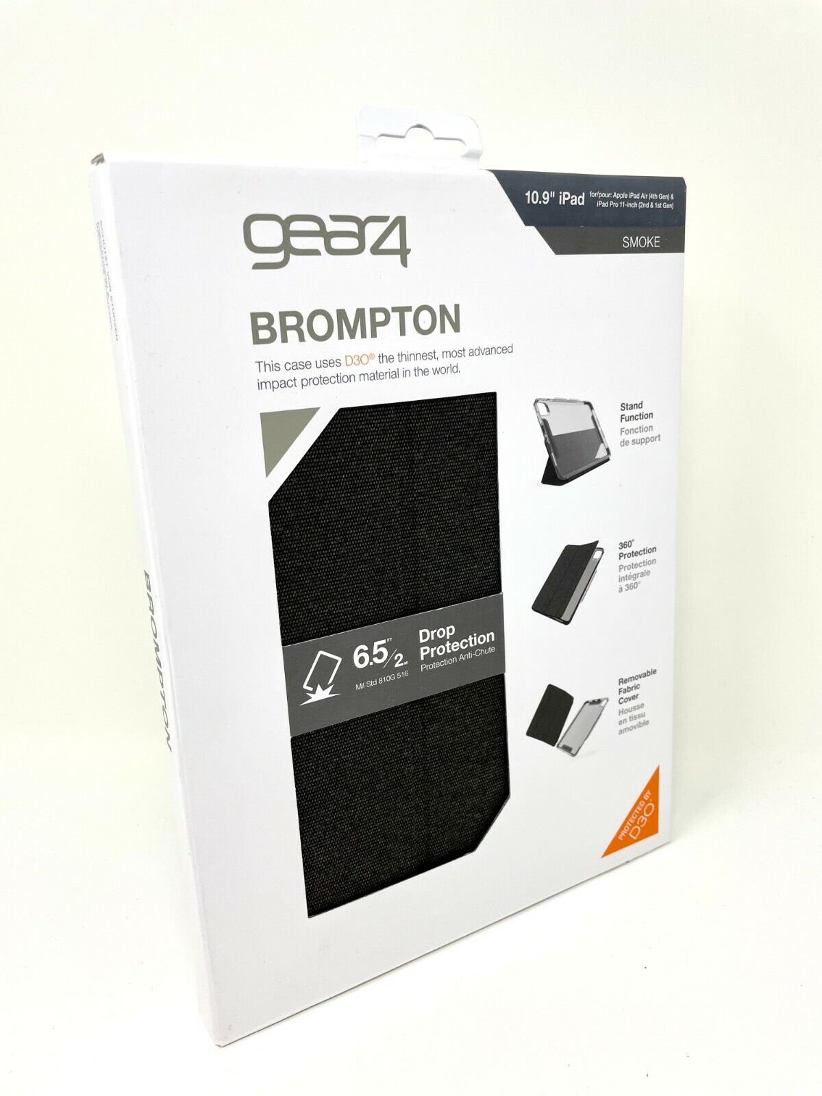 Gear4 Brompton Case for Apple iPad Air 4th Gen & iPad Pro 11"  Smoke Gray Clear