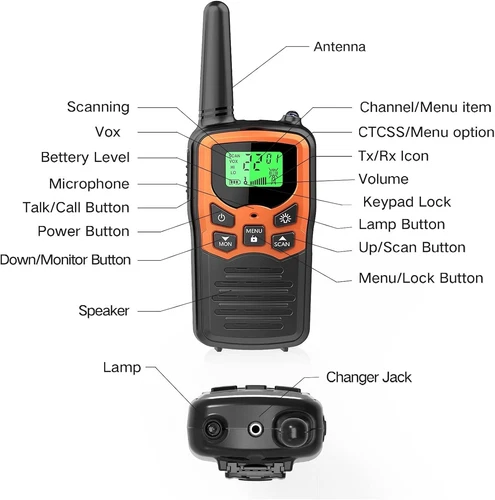 Long Range 100 mile Walkie Talkie Two Way Radio Charge Headset Waterproof 2 PACK - Picture 3 of 7