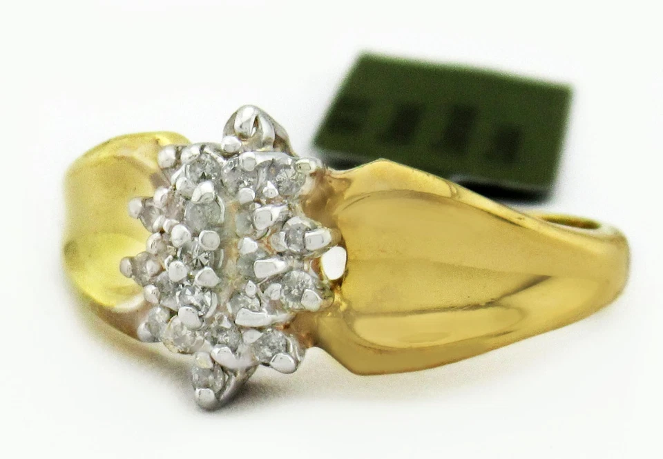 GENUINE DIAMOND RING 10k YELLOW GOLD - Free Certificate Appraisal - NWT - Image 4 of 4