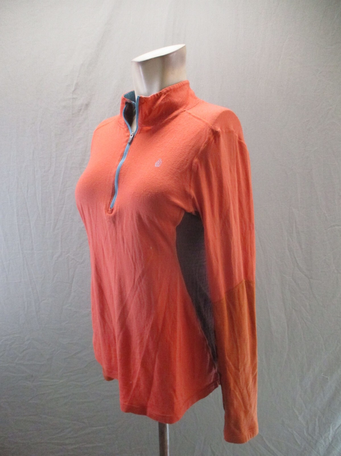 TREW GEAR Size M Womens Merino Wool 1/2 Zip Stand Collar Athletic Pullover 761