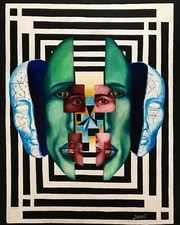 Illusion, Psychedelic Original painting "Rhyme & Reason" Artist Selena Ferrer