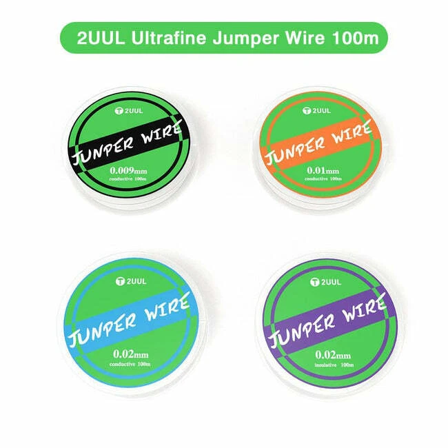 2UUL Ultra fine Diameter Conductive Jumper Wire 100m Long 0.01mm 0.02mm 0.009mm