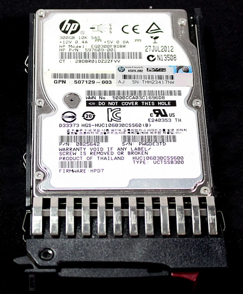 HP EG0300FBDBR 10k HDD SAS Festplatte 2.5" 300GB /  597609-001