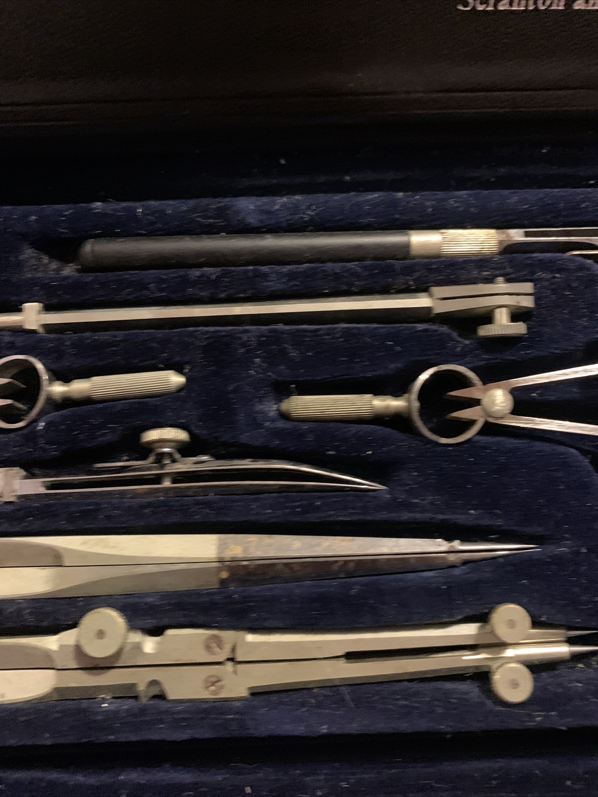 Technical Supply Company Scranton & NY antique drafting set of tools