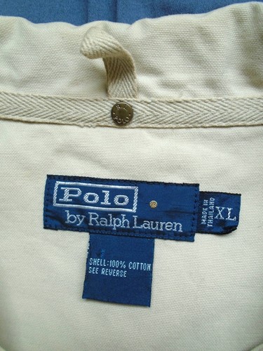 Chaqueta Abrigo Vintage Años 90 00 Polo Ralph Lauren Para Hombres XL Harrington Beige Algodón - Imagen 7 de 8