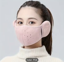 FACE MASK  EARMUFFS, COLOR: PINK, ONE-SIZE FITS MOST, FREE-GIFT W/PURCHASE