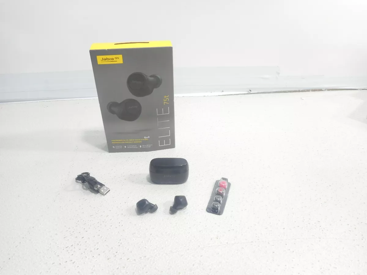 Jabra Elite 75t True Wireless Bluetooth Headphones Black In Ear