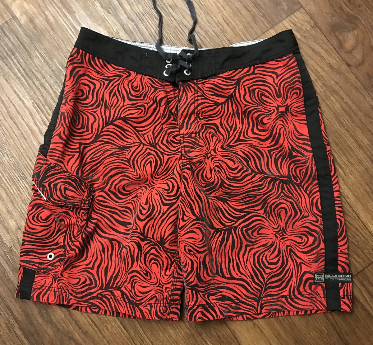 Billabong 73 Supreme Board Shorts Red Series Swim Trunks Yellow Sz 36